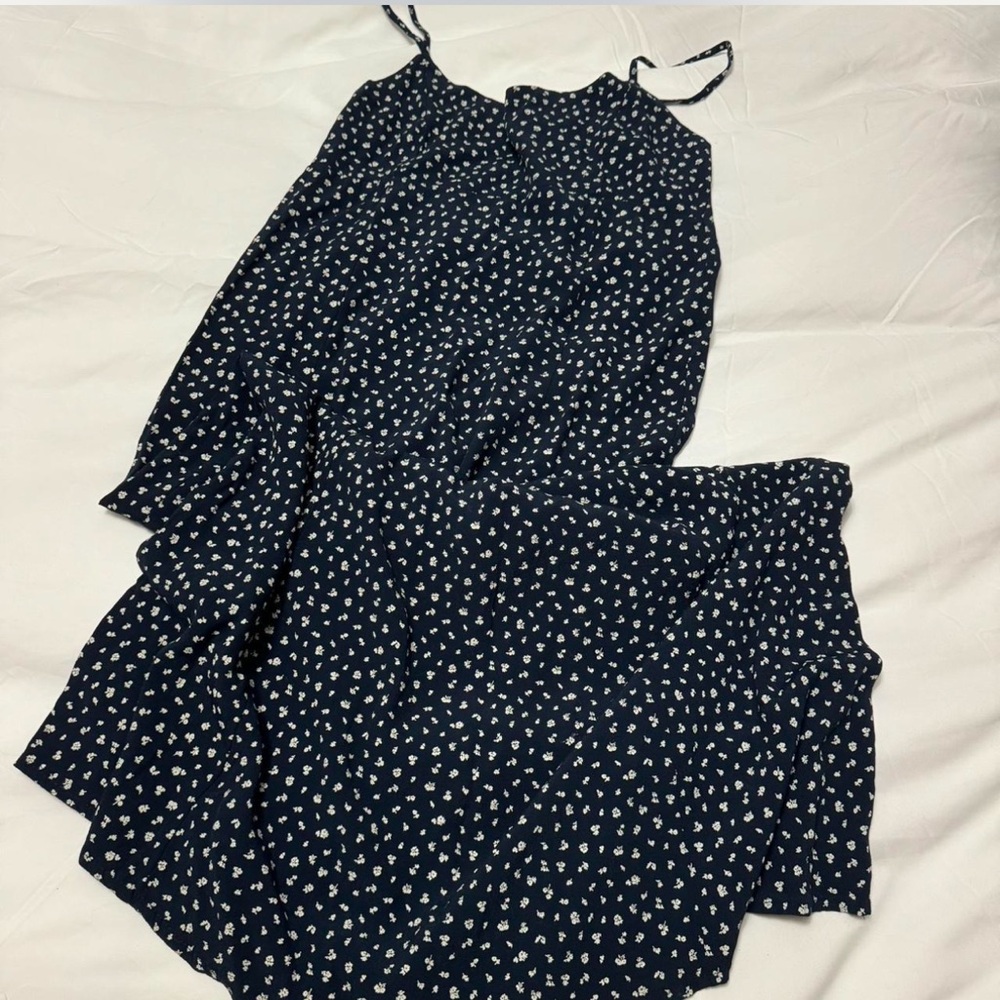 Navy Blue Floral Dress